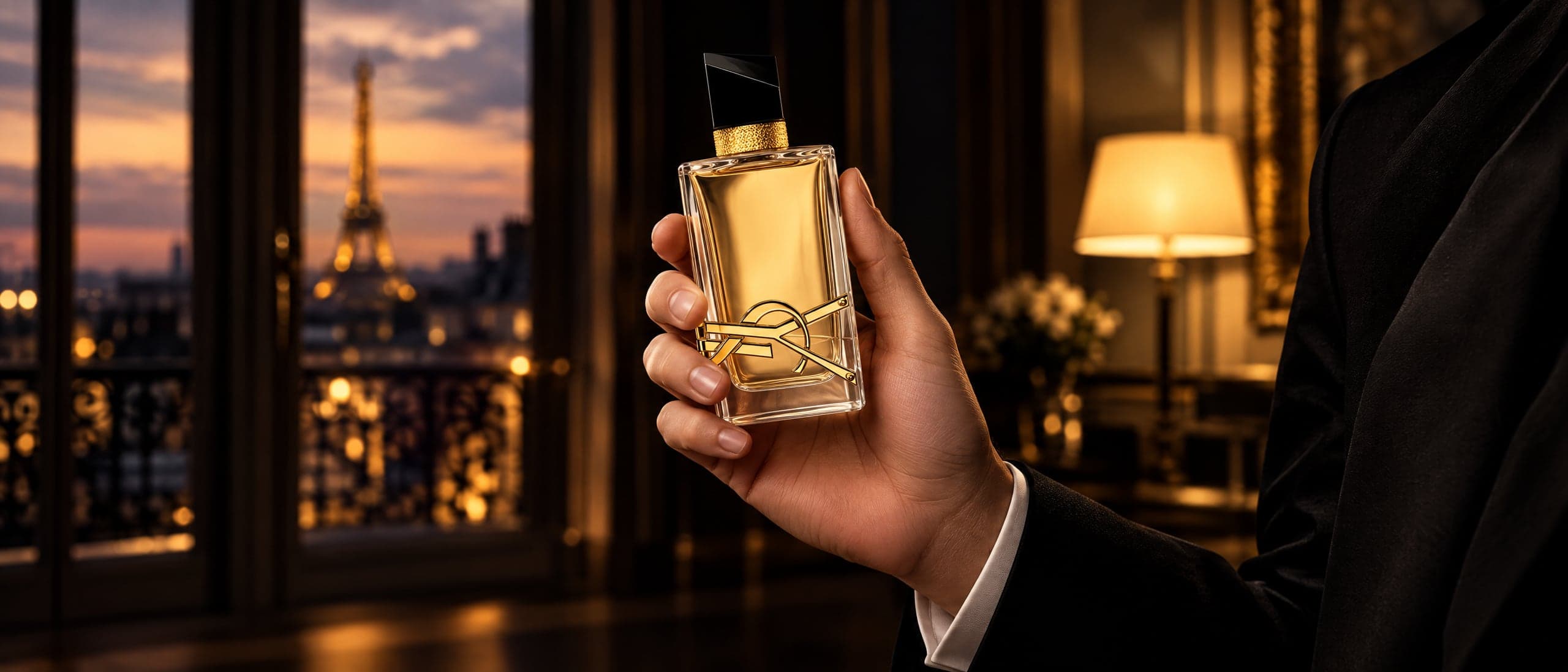 YSL Libre held in a Paris apartment at dusk